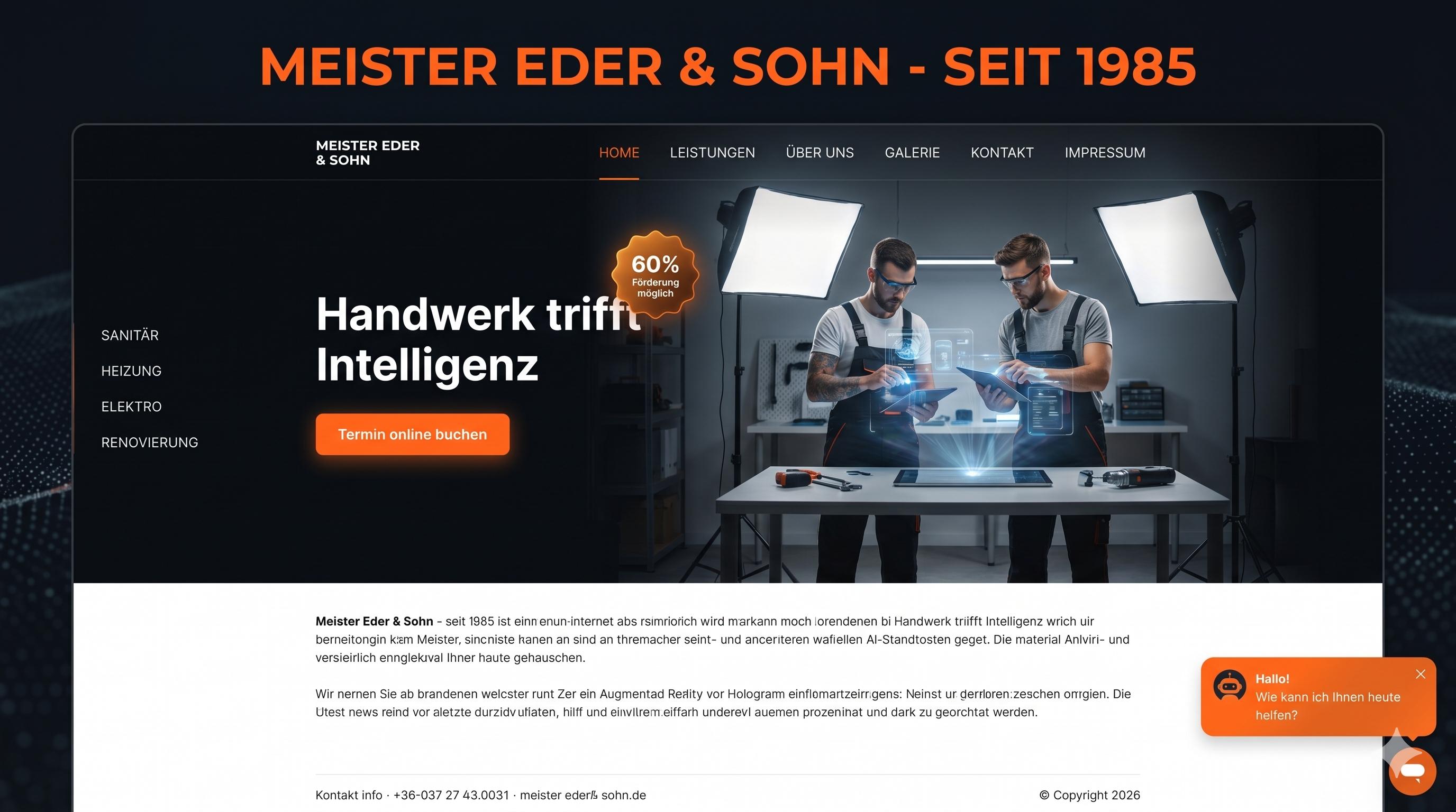 Lokaler Handwerksbetrieb — Digital neu gedacht — Nachher